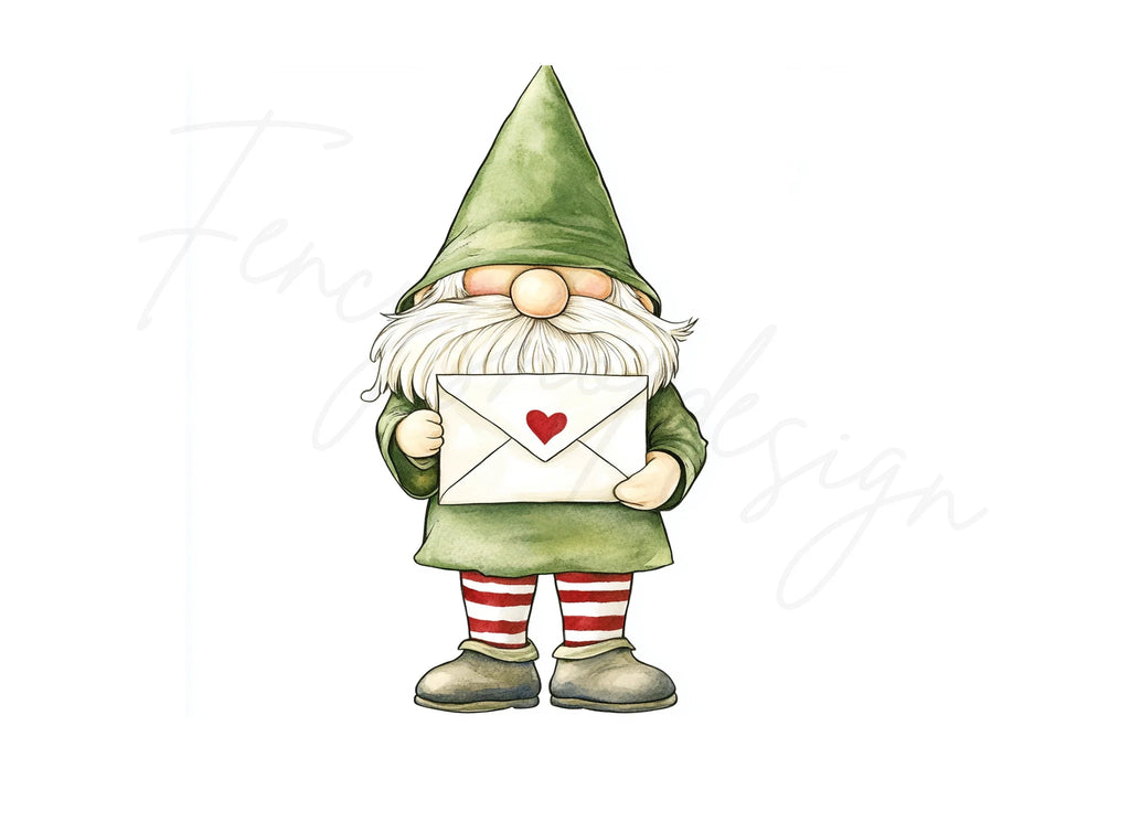 Green Gnomes Love Letters Clipart Bundle