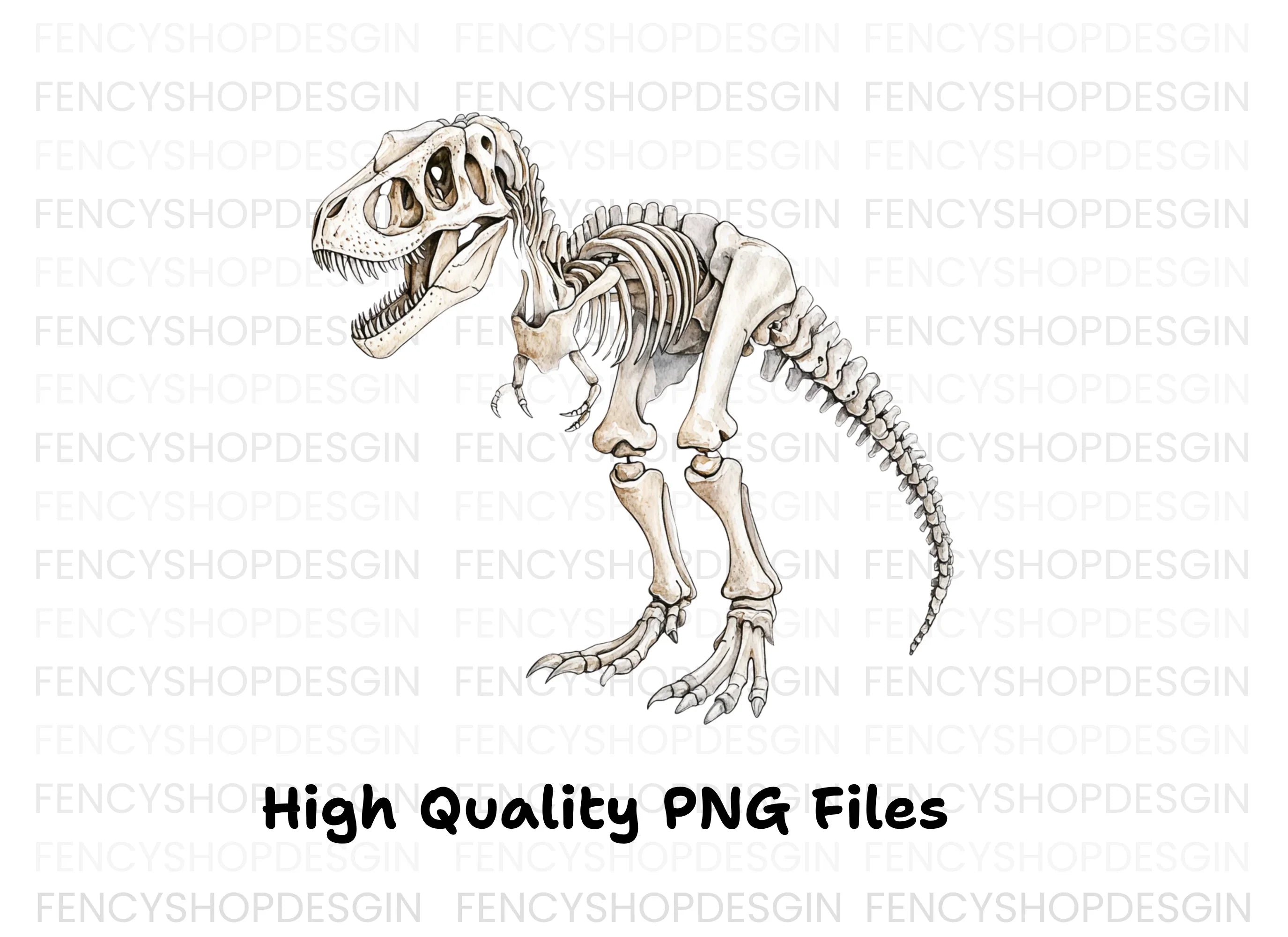 Rex Dinosaur Skeleton Clipart Bundle