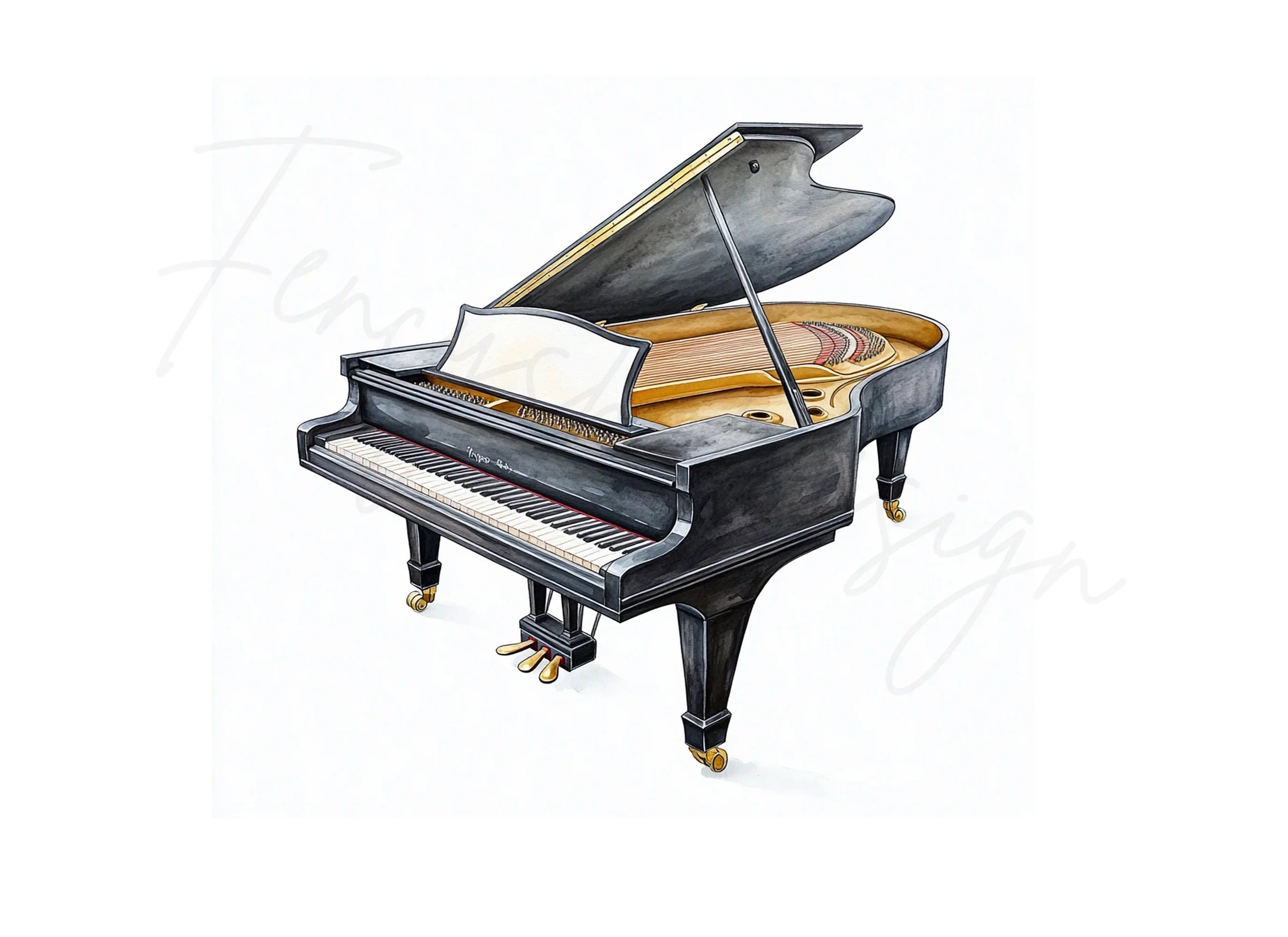 Grand Piano Clipart Bundle
