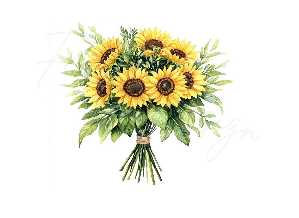Sunflower Bouquets Clipart Bundle