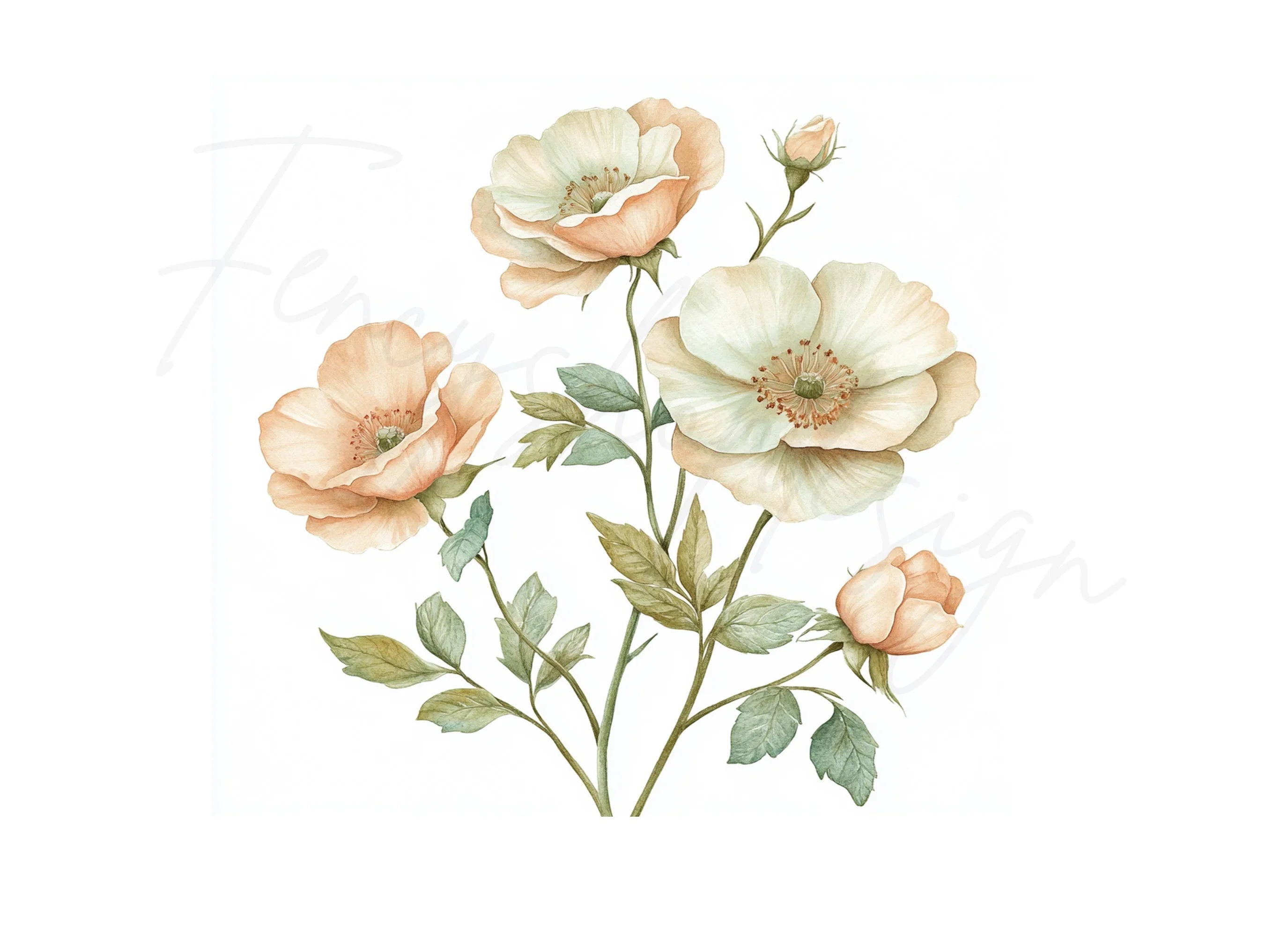 Pastel Flower Bouquets Clipart Bundle