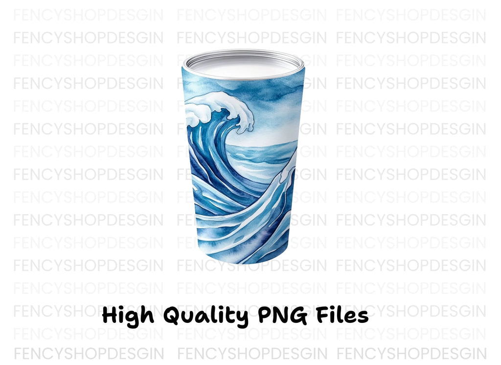 Dynamic Ocean Wave Tumbler Clipart Bundle