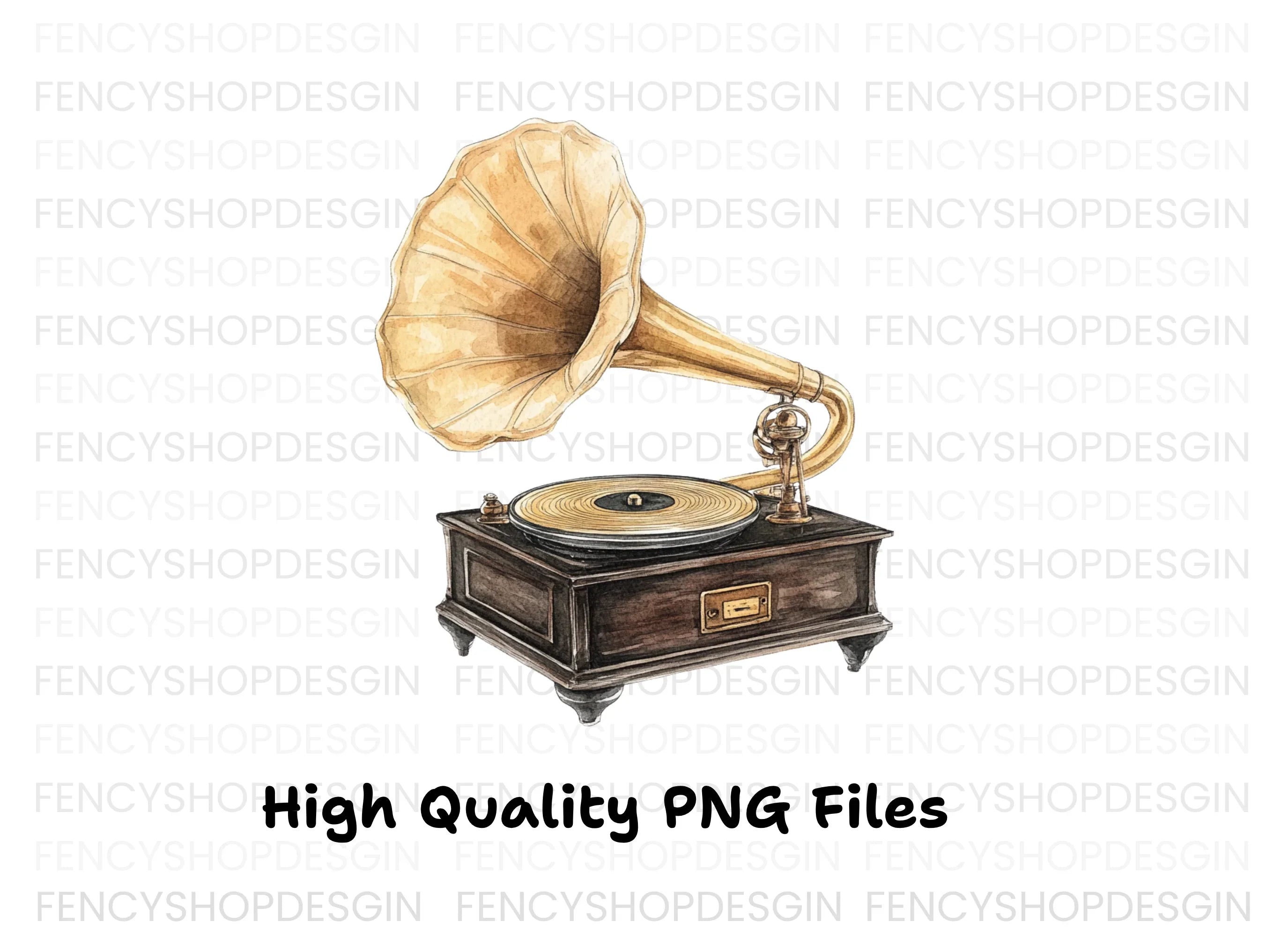 Vintage Gramophone Clipart Bundle
