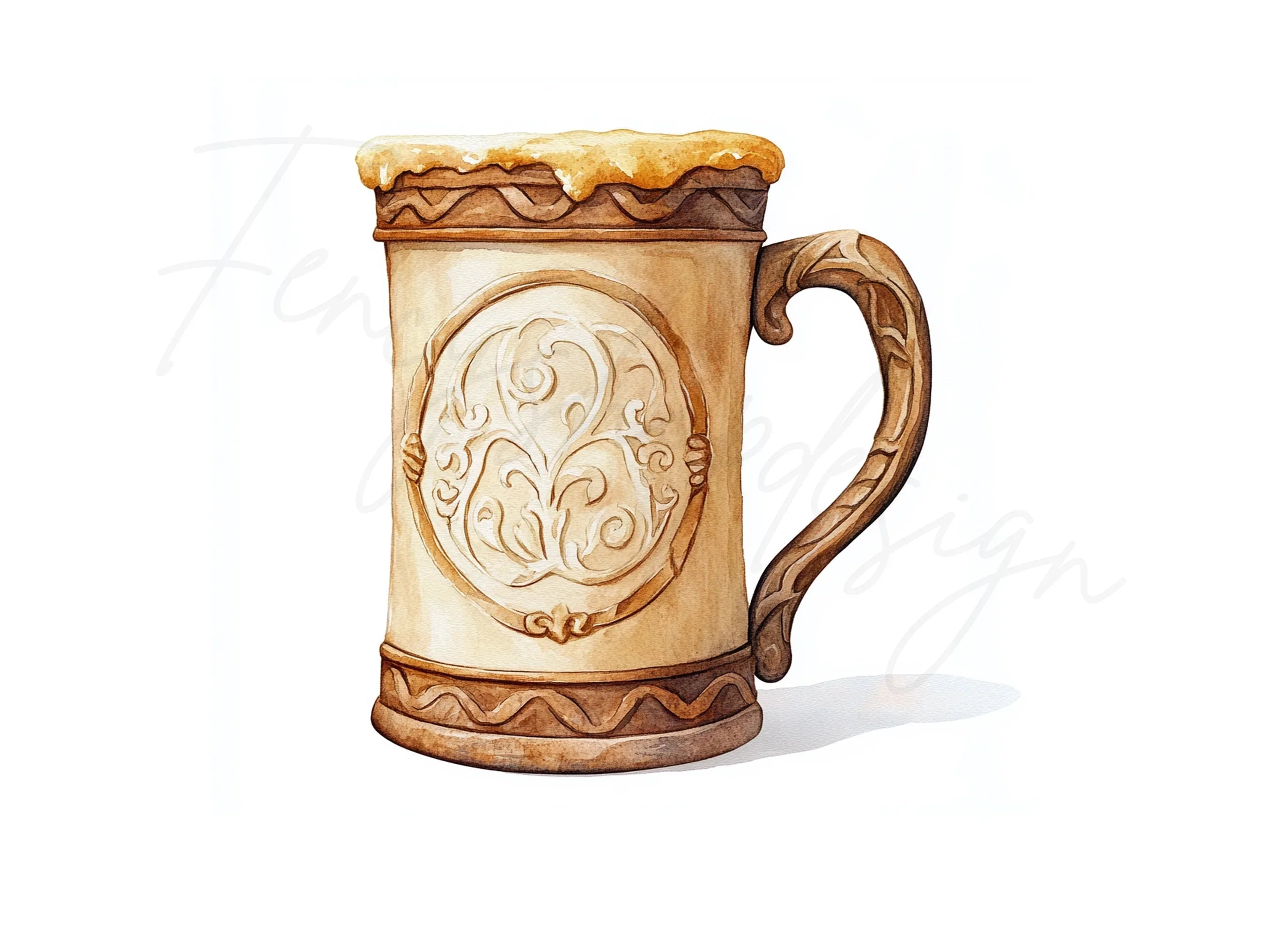 Rustic Beer Mugs Clipart Bundle
