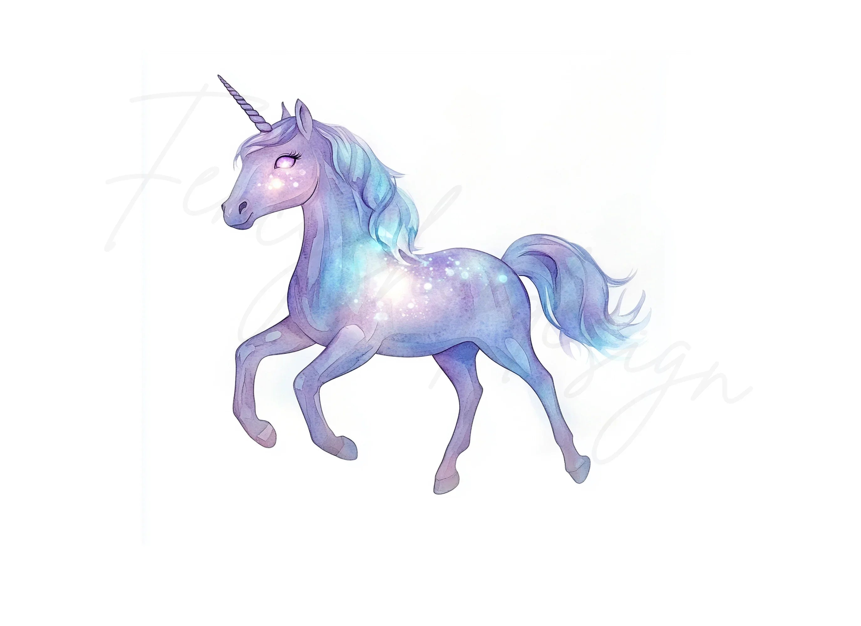 Sparkling Unicorns Clipart Bundle