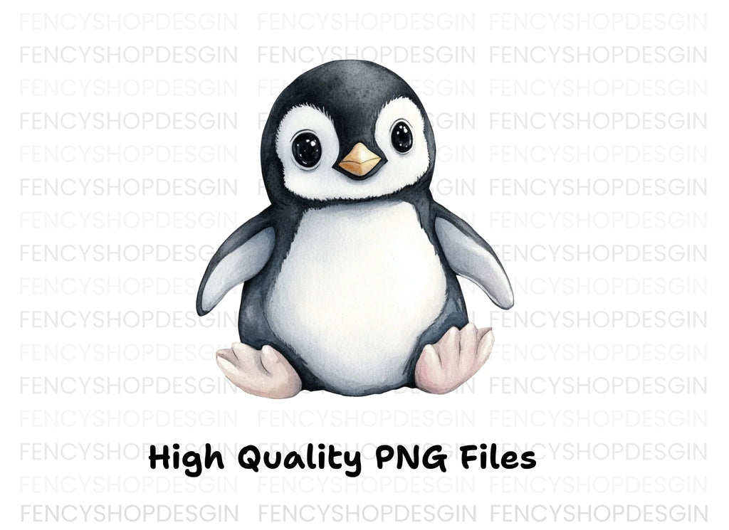 Cute Baby Penguin Clipart Bundle