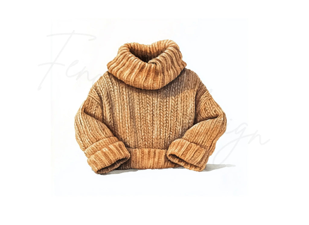 Cozy Knitted Sweaters Clipart Bundle