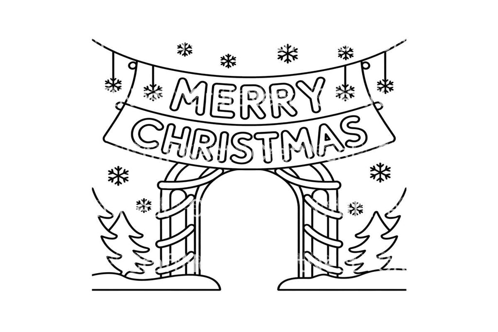 Merry Christmas Banner Coloring Books