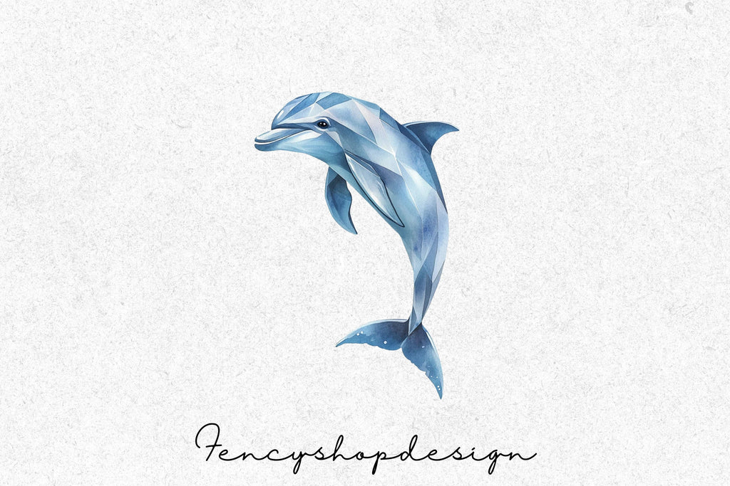Geometric Dolphin Clipart Bundle