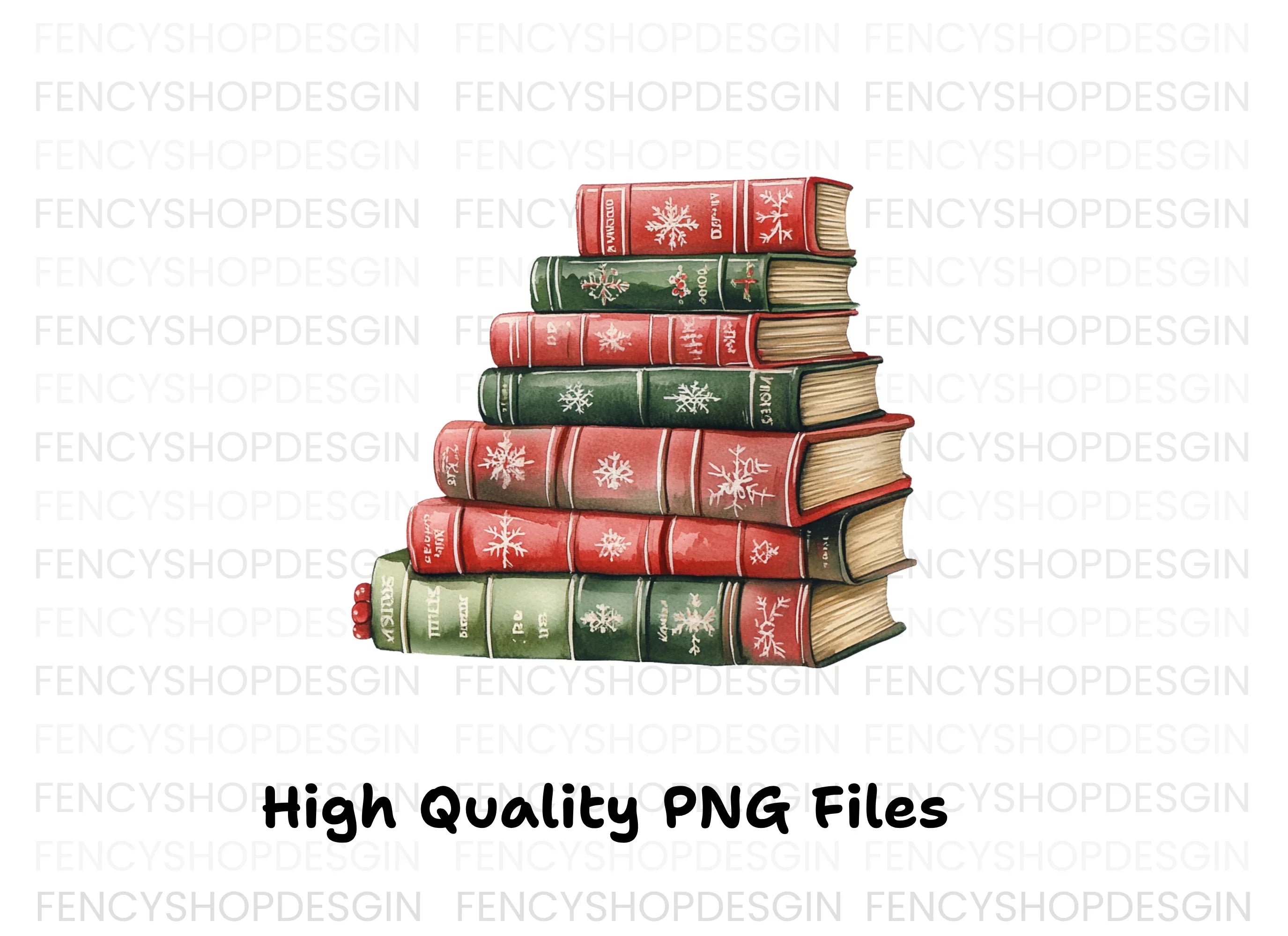 Christmas Books Stack Clipart Bundle