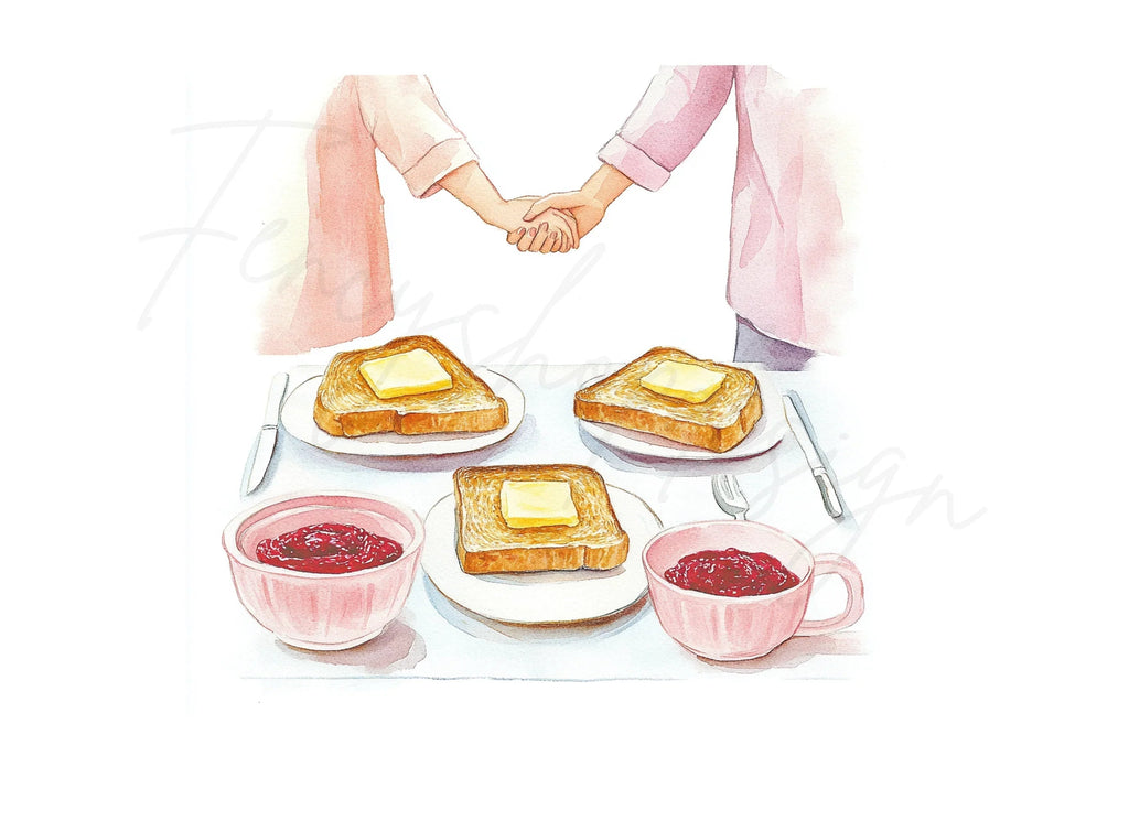 Breakfast Toast and Jam Clipart Bundle