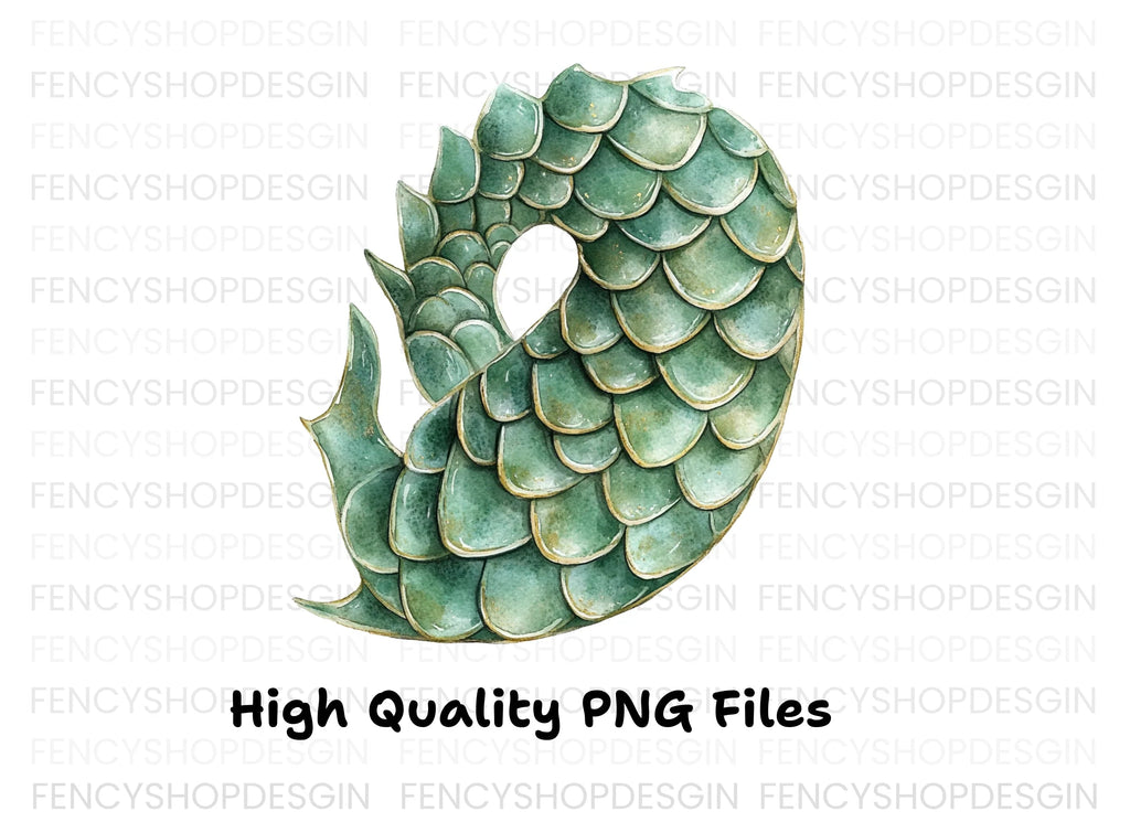 Green Dragon Scales Clipart Bundle