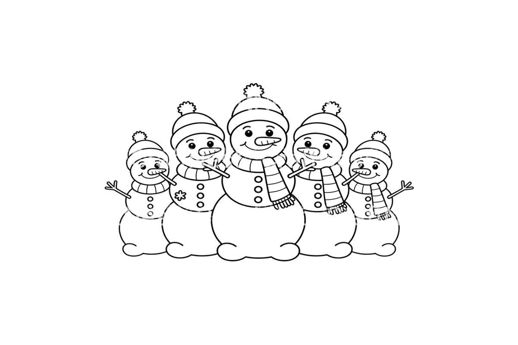 Happy Snowmen Winter Coloring Books