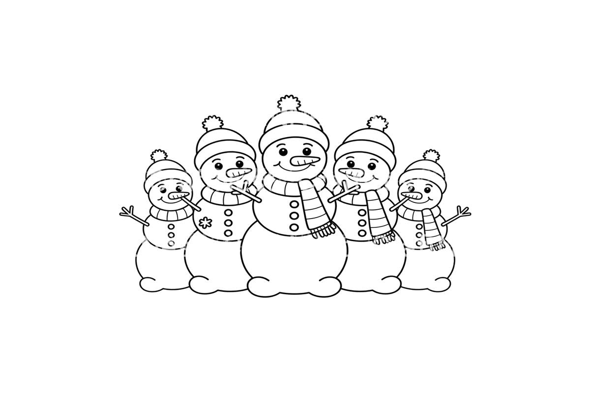 Happy Snowmen Winter Coloring Books