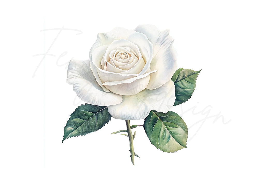 White Rose Clipart Bundle