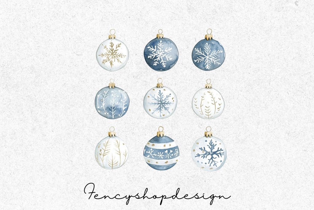 Christmas Ornaments Clipart Bundle