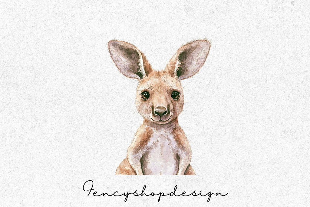 Cute Baby Kangaroo Clipart Bundle