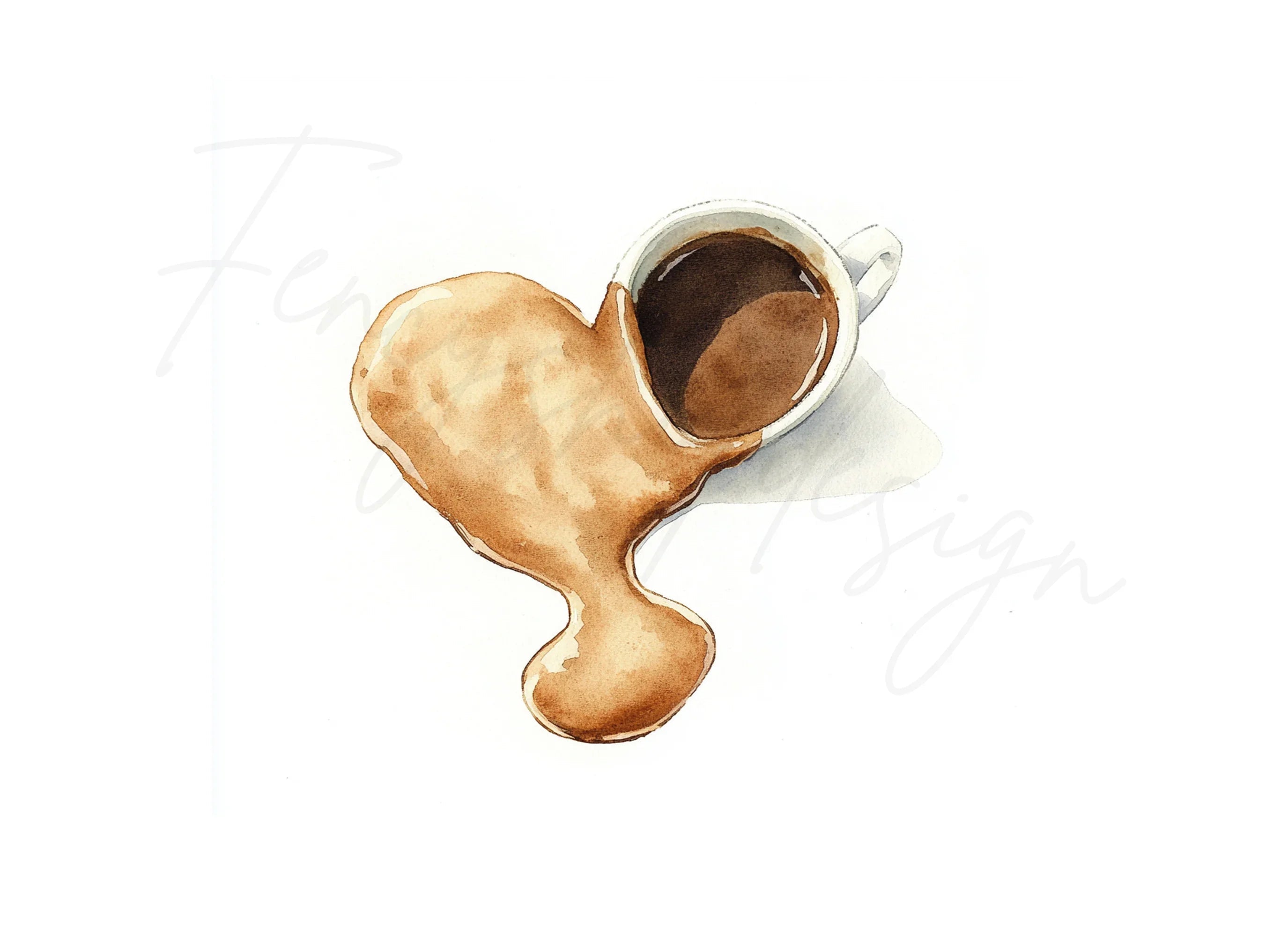 Melted Chocolate Heart Coffee Clipart Bundle