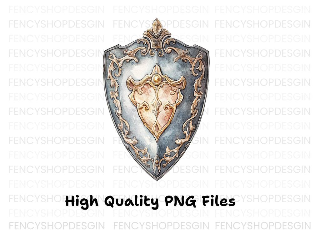 Vintage Ornate Shield Clipart Bundle