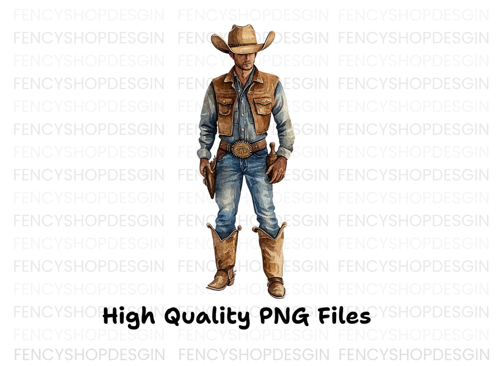 Rugged Cowboy Guns Clipart Bundle