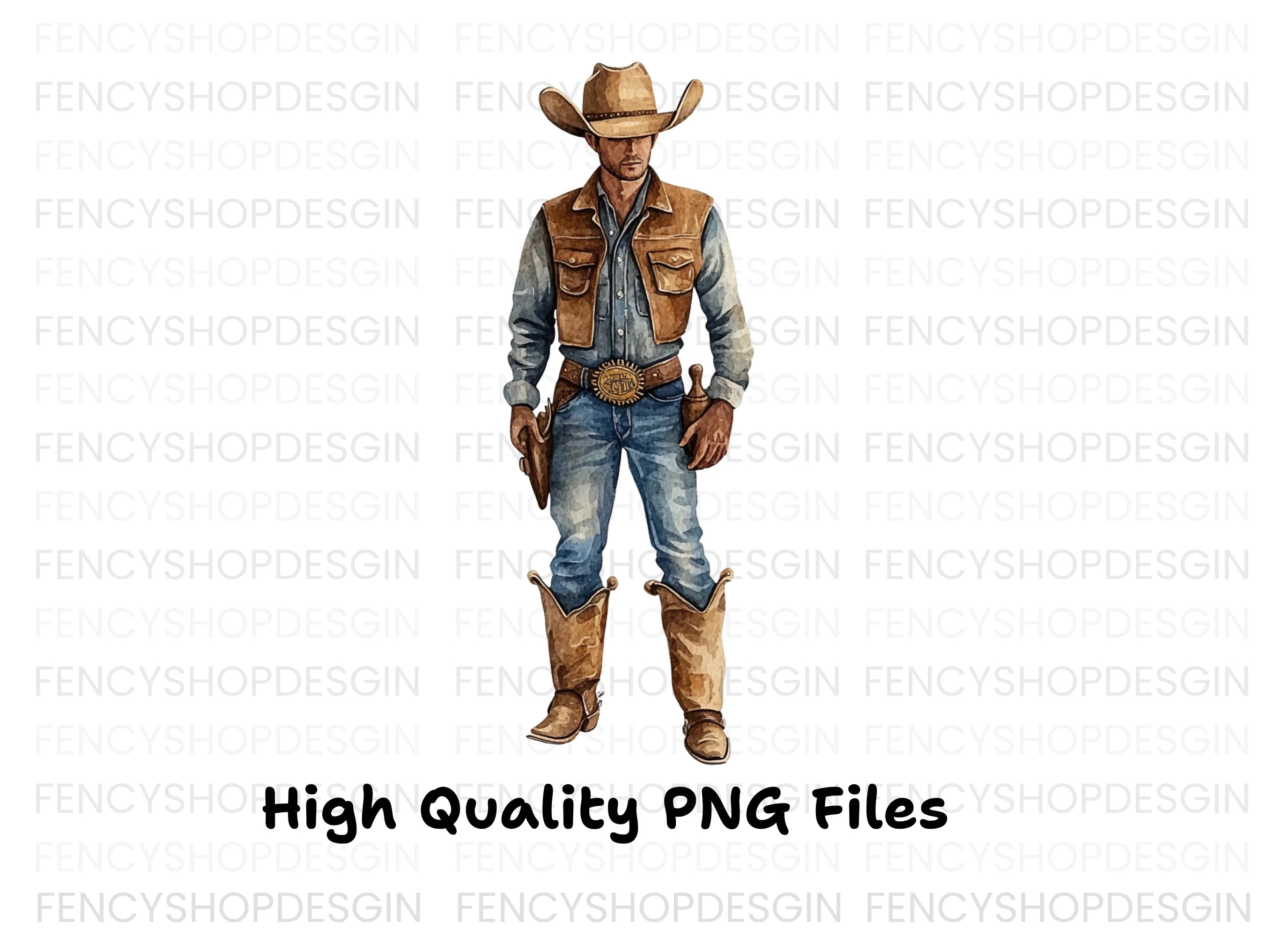 Rugged Cowboy Guns Clipart Bundle