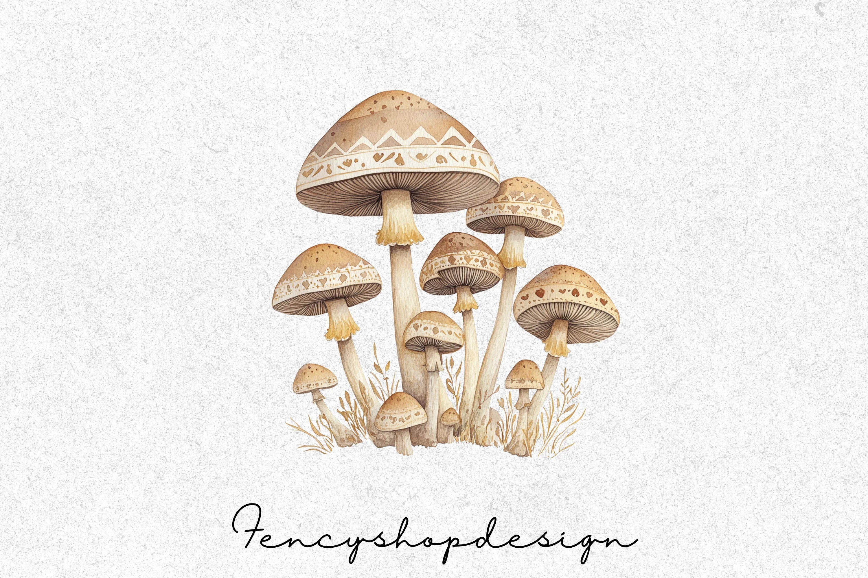 Chameleon Mushroom Clipart Bundle