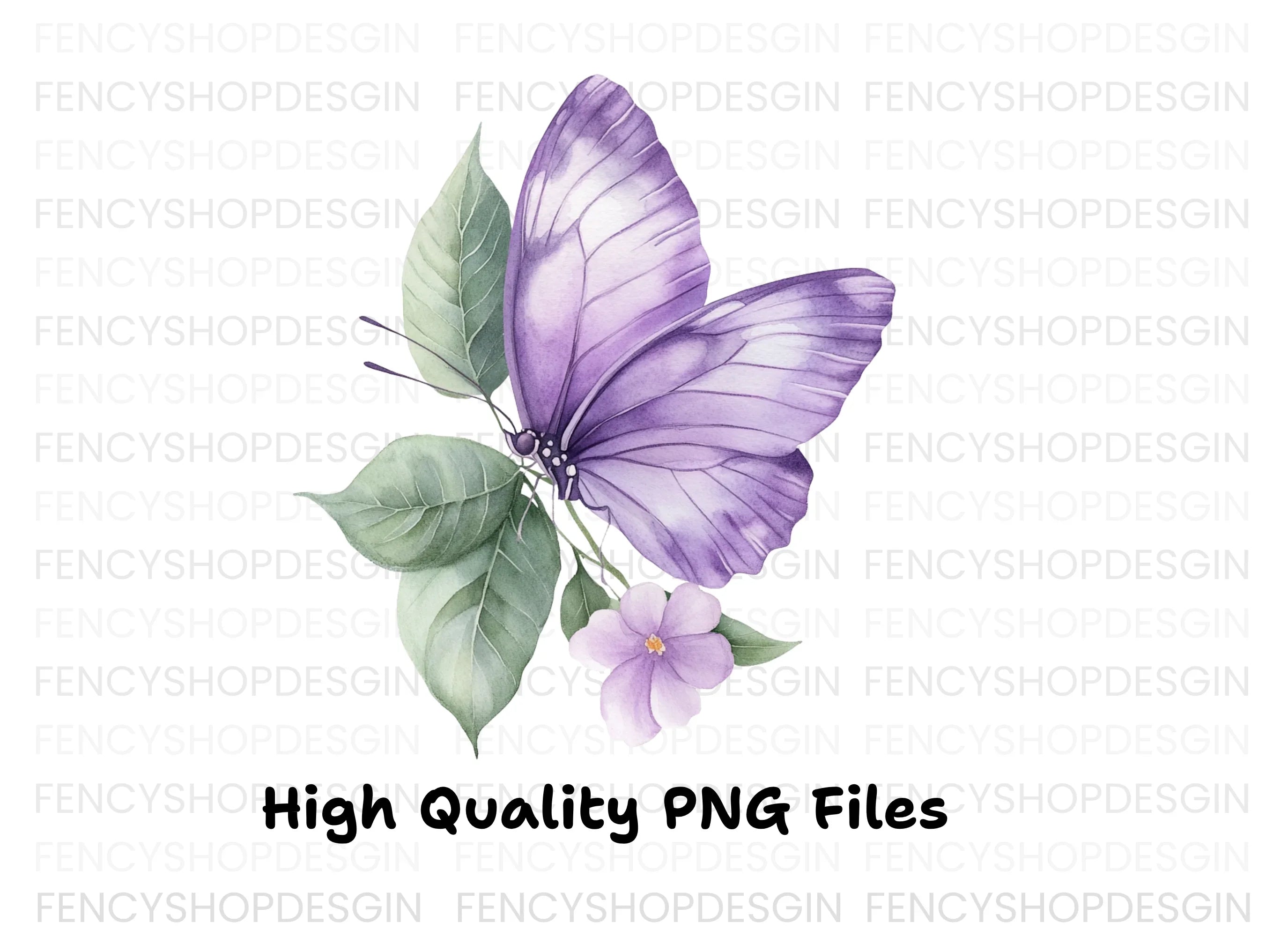 Purple Butterflies Clipart Bundle