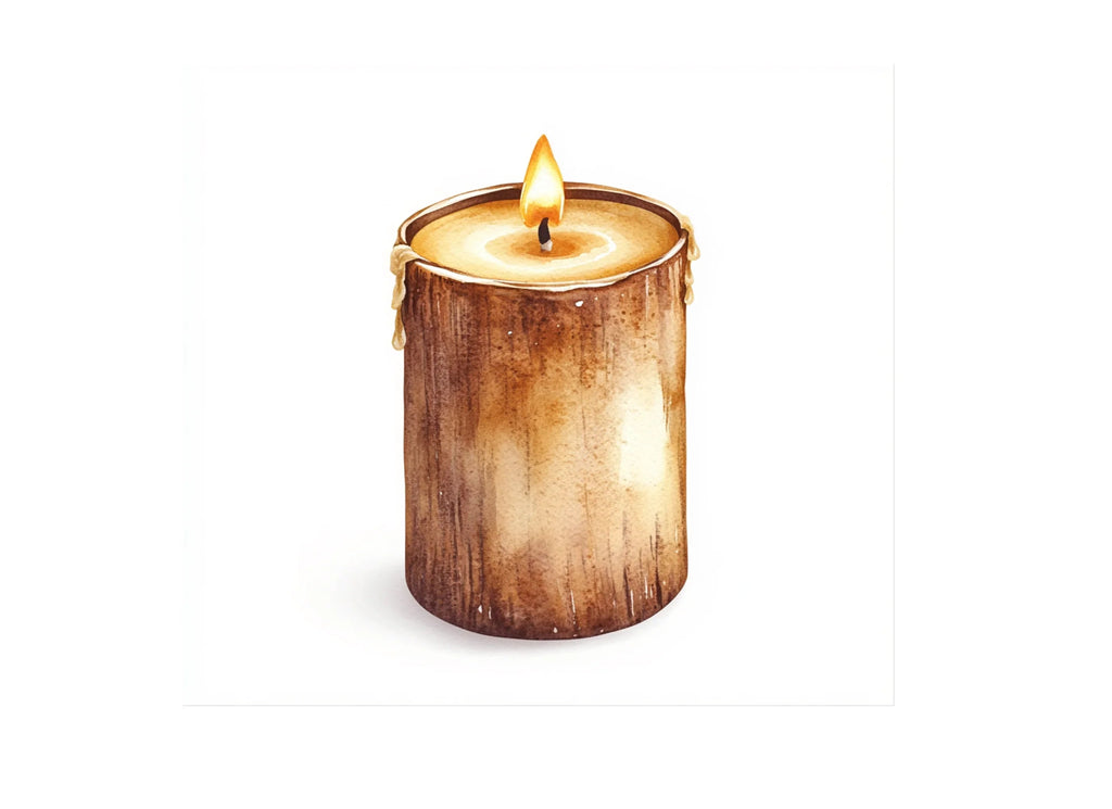Wood Pillar Candles Clipart Bundle
