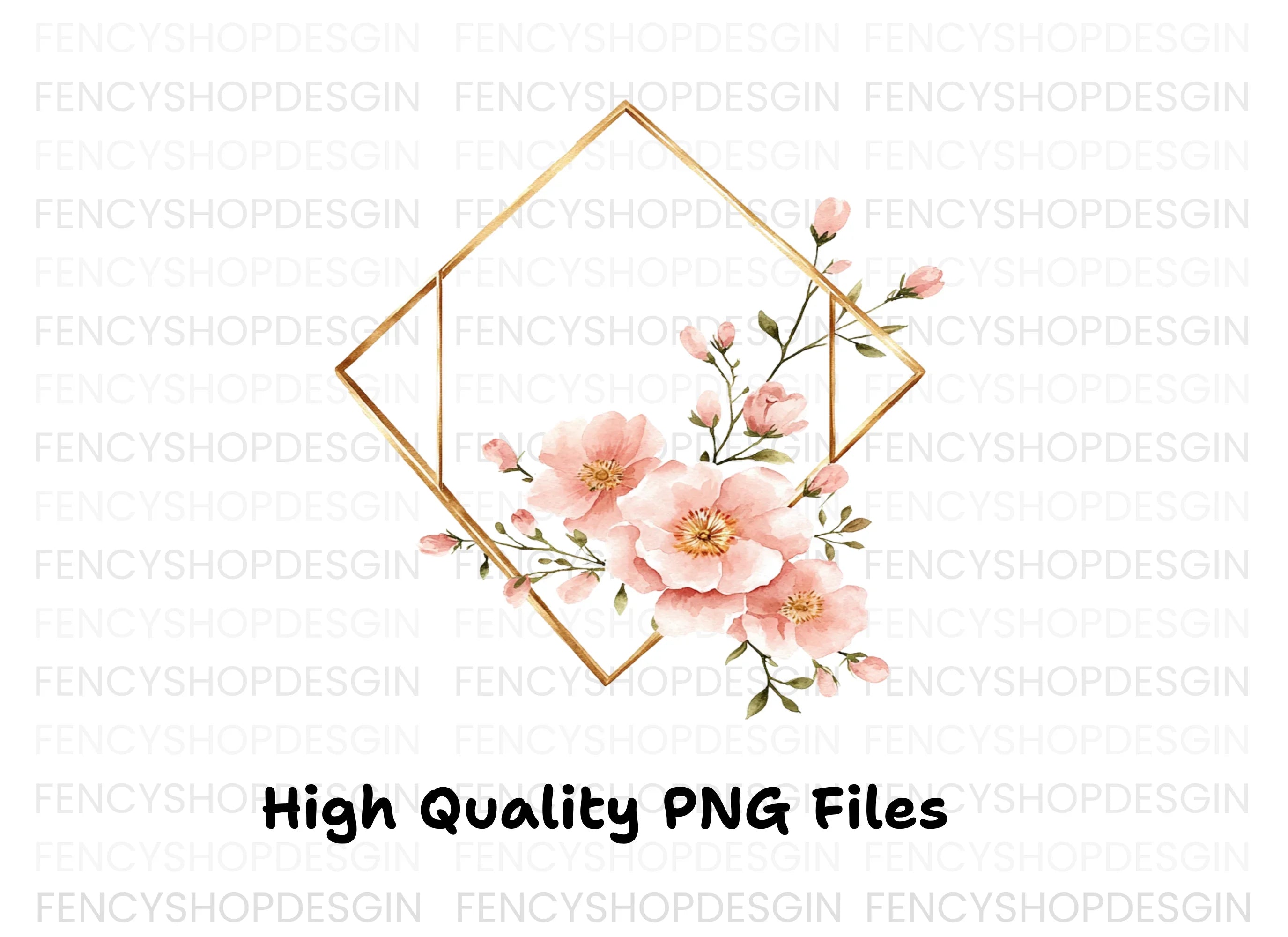 Geometric Floral Frames Clipart Bundle