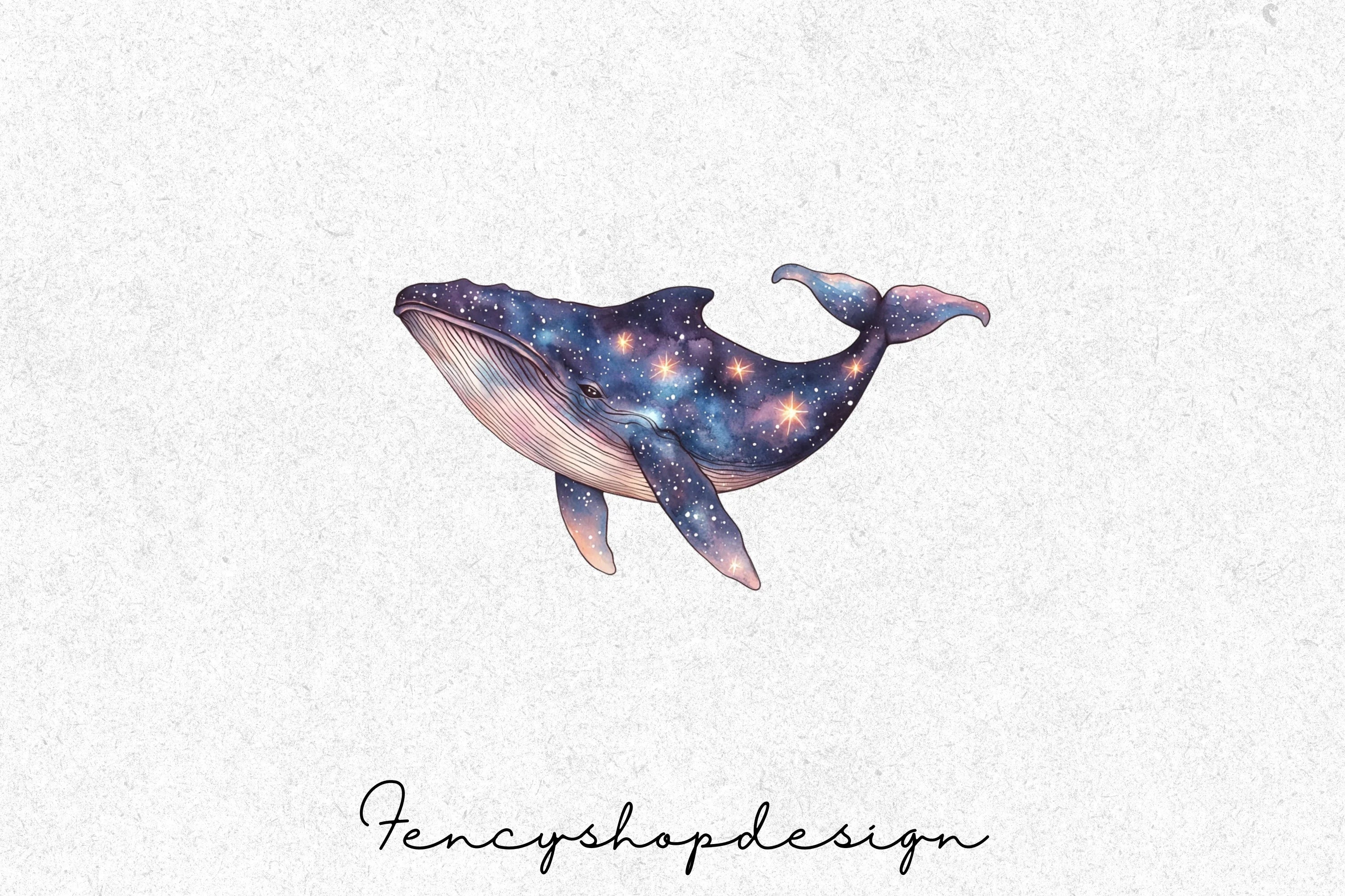 Galaxy Whale Clipart Bundle