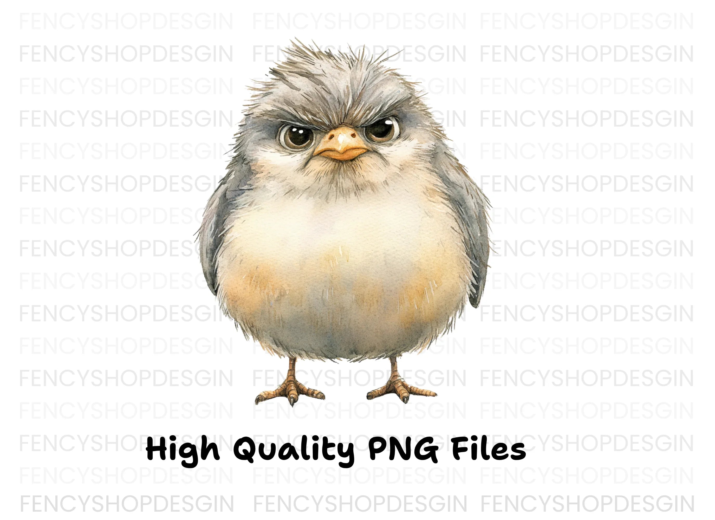 Furious Chick Illustration Clipart Bundle
