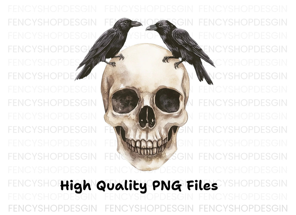 Skull and Raven Clipart Bundle