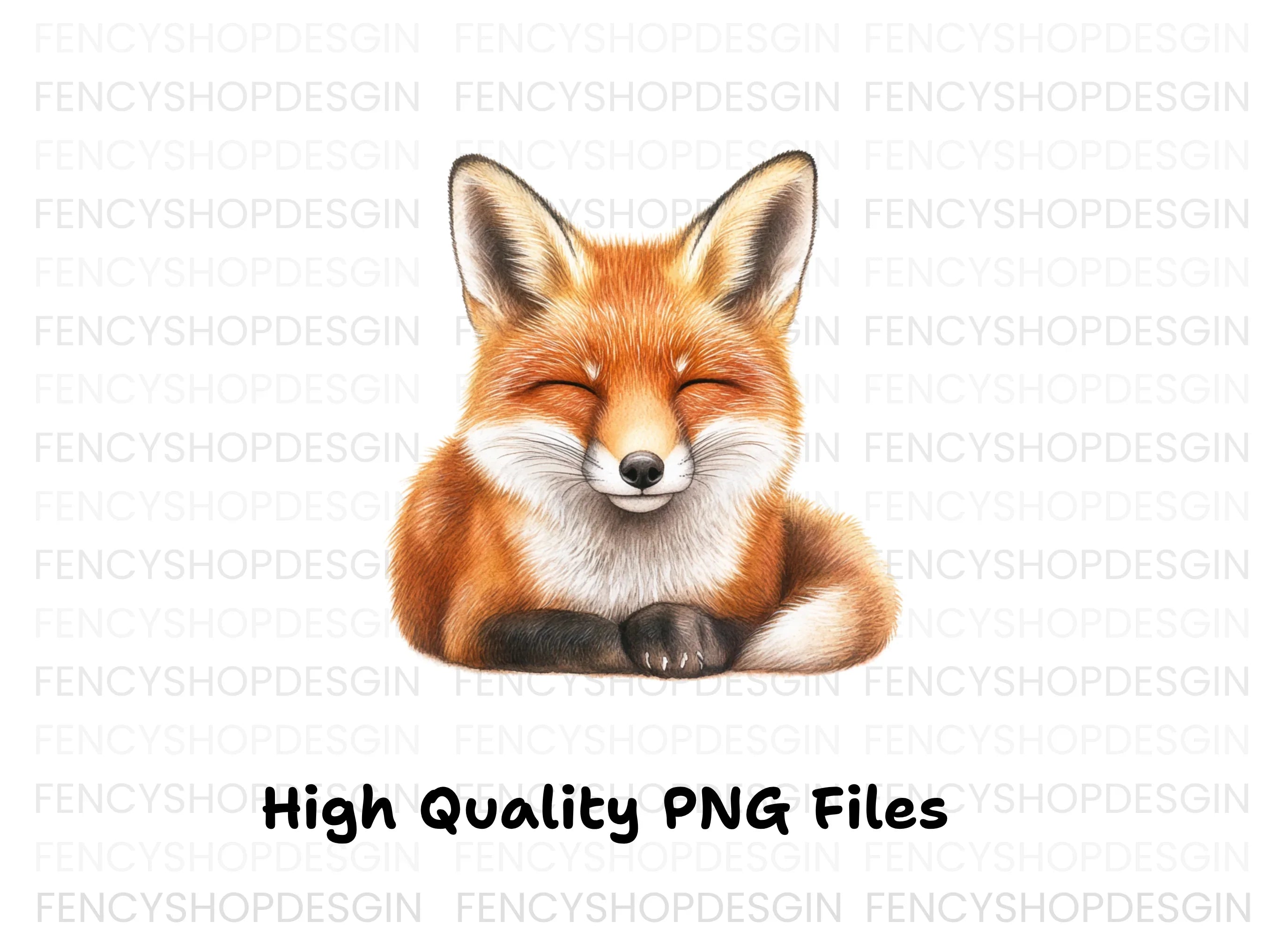 Sleeping Fox Head Clipart Bundle