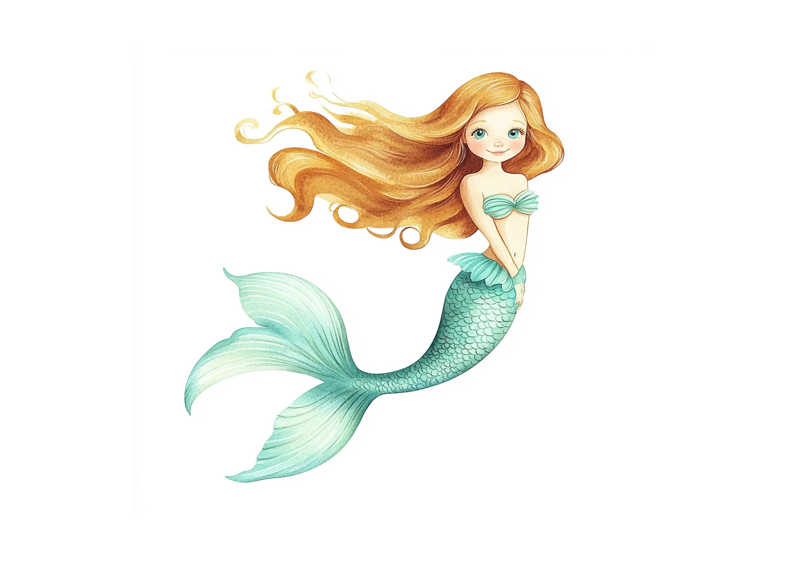 Charming Mermaid Illustrations Clipart Bundle