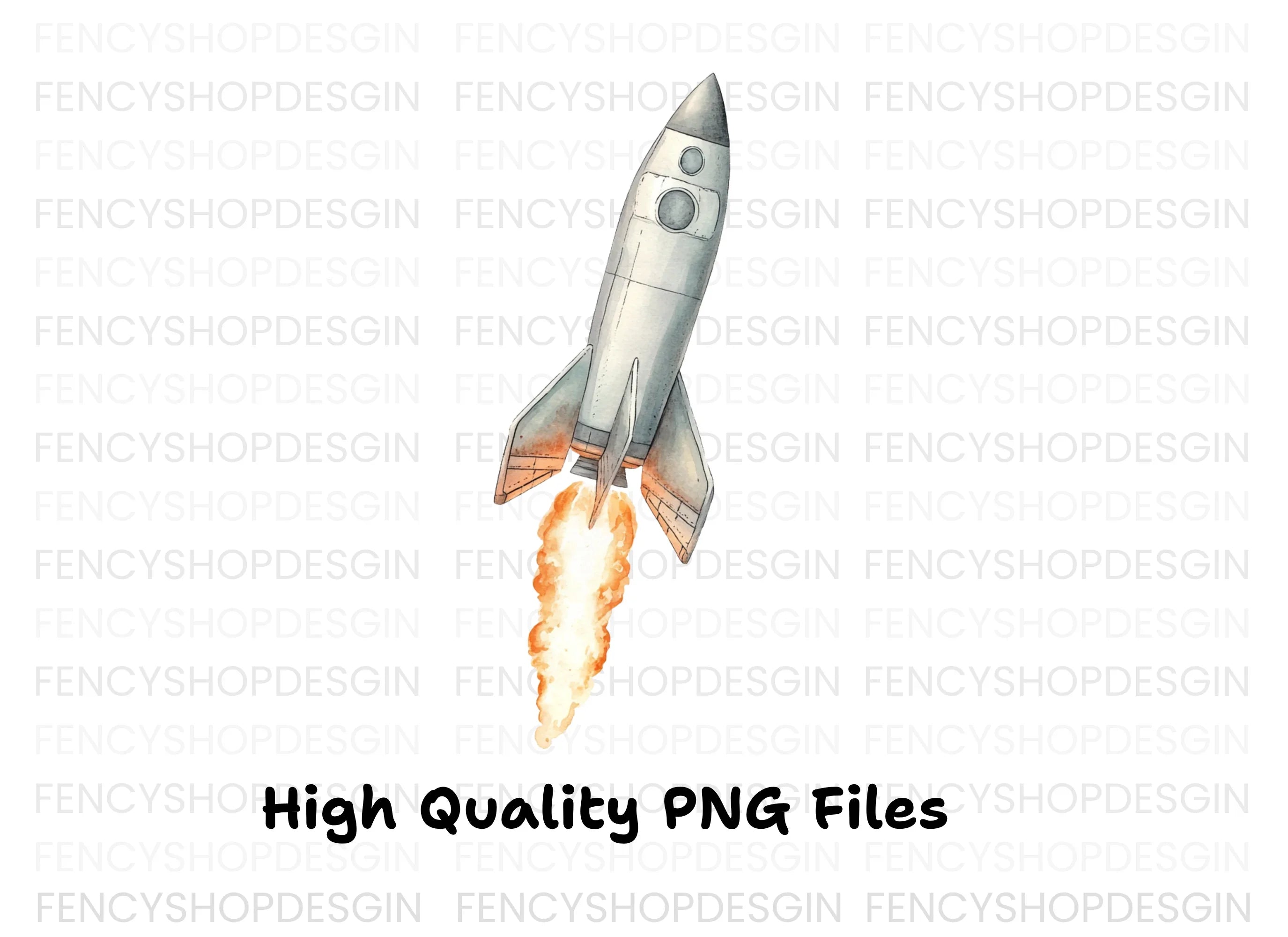 Rocket Launch Clipart Bundle