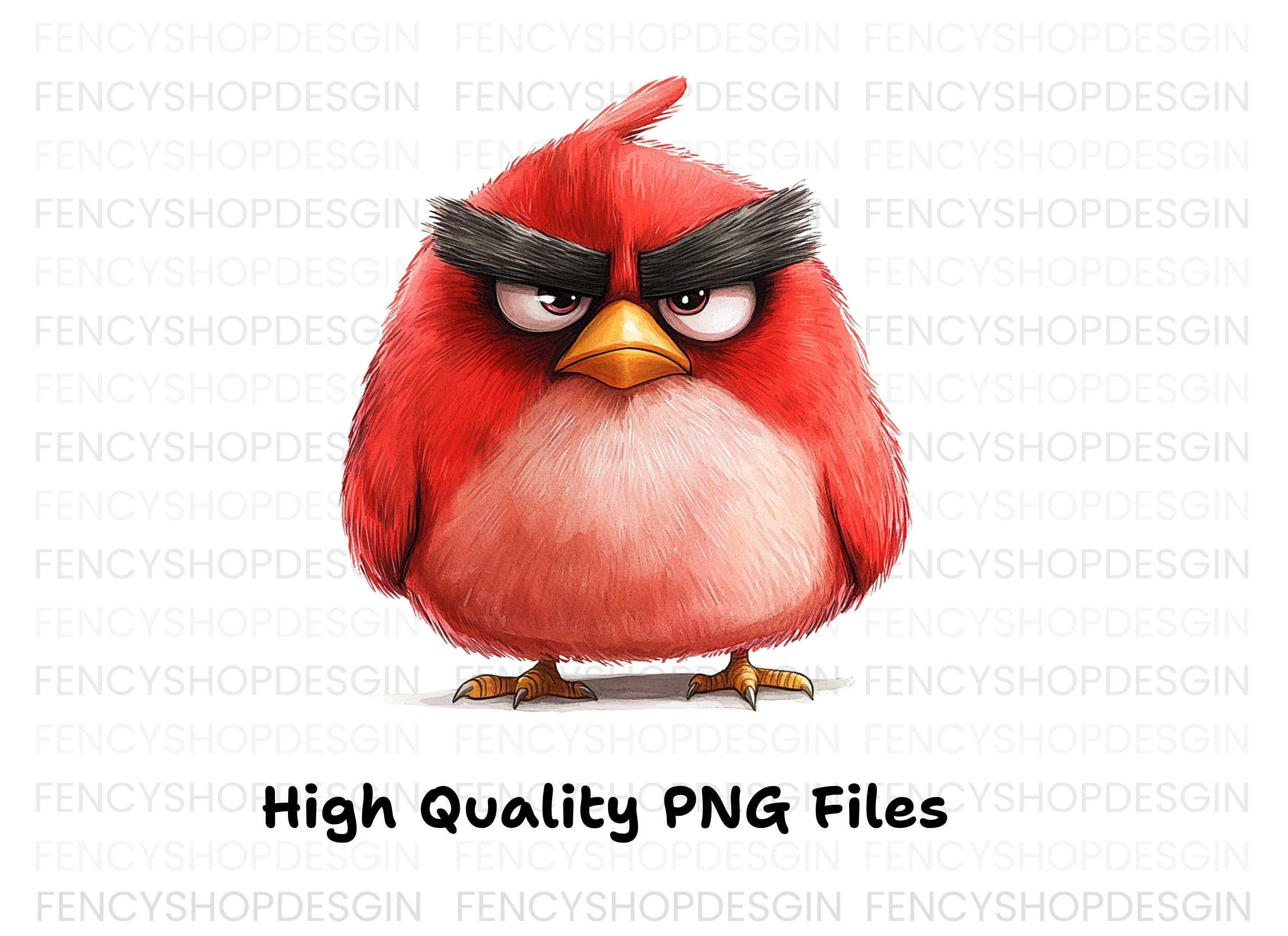 Angry Red Bird Illustration Clipart Bundle