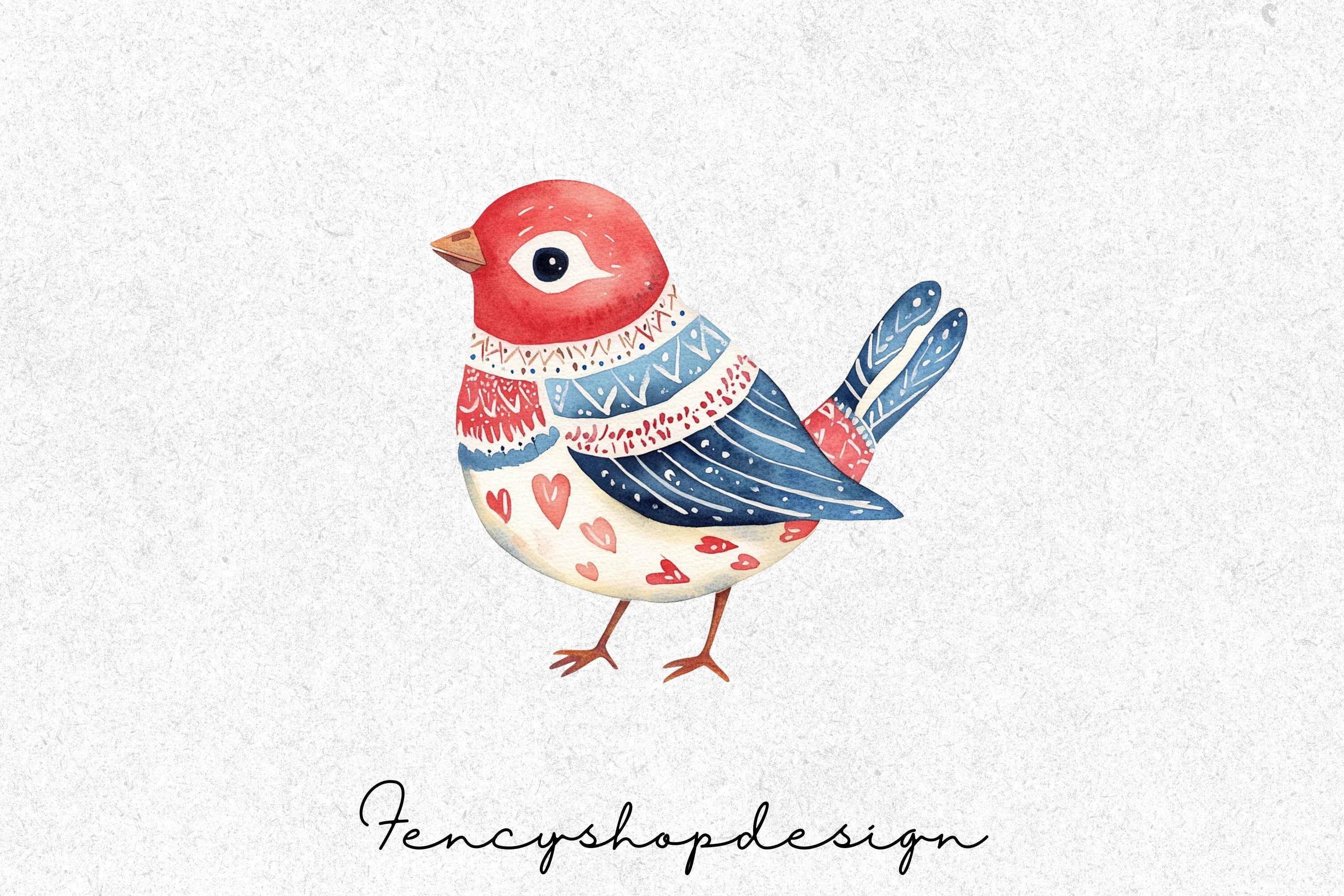 Vibrant Folk Birds Clipart Bundle