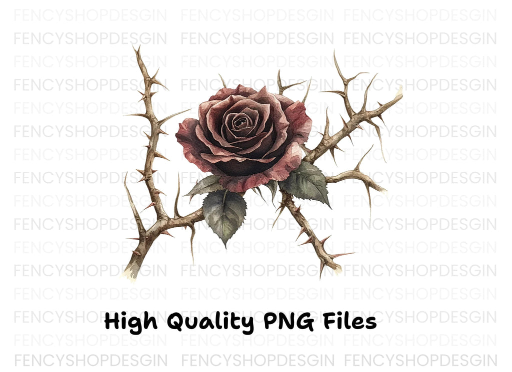 Dark Roses and Thorns Clipart Bundle
