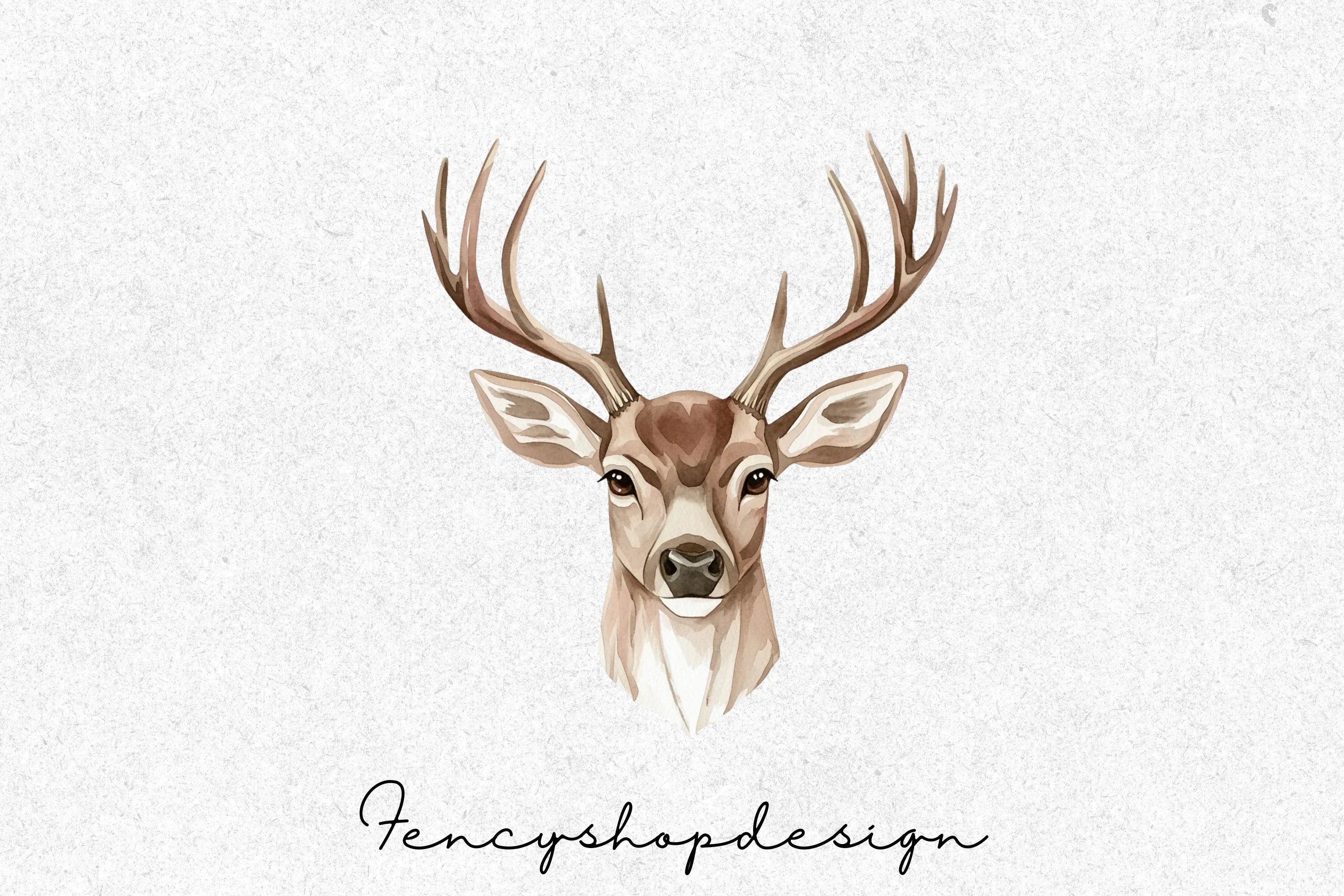 Deer Head Clipart Bundle