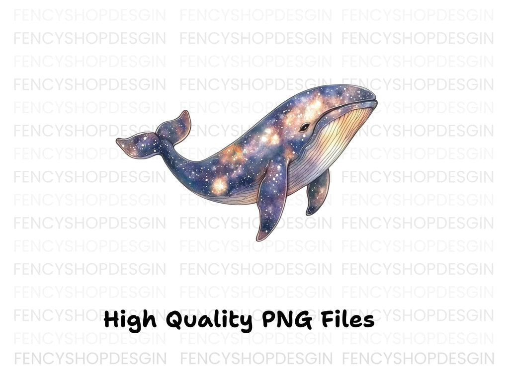 Cosmic Whale Clipart Bundle