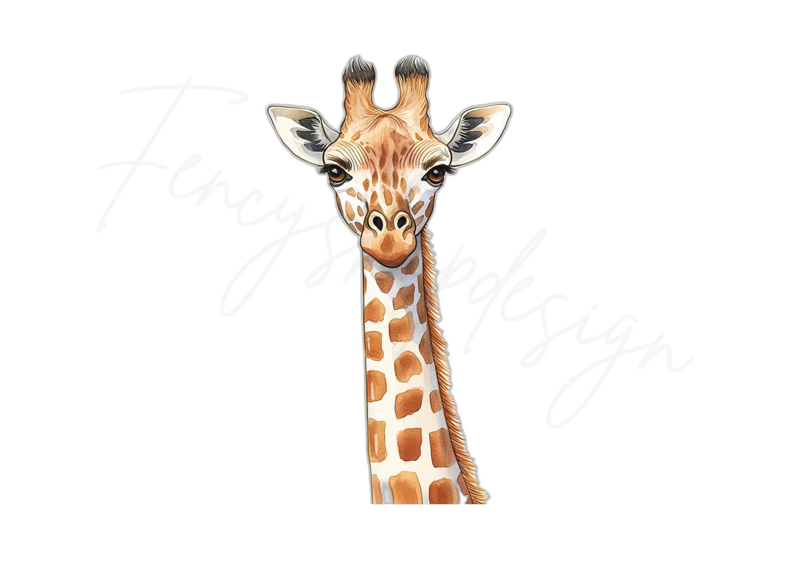 Cute Giraffe Faces Clipart Bundle