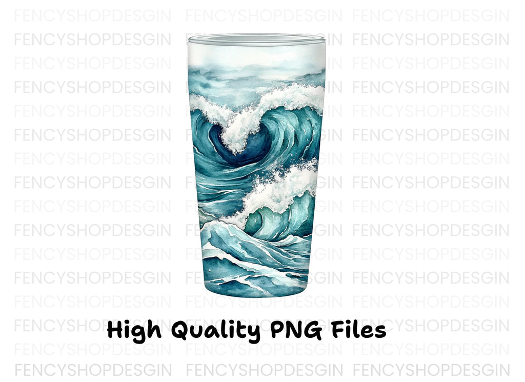 Dynamic Ocean Waves Tumbler Designs Clipart Bundle