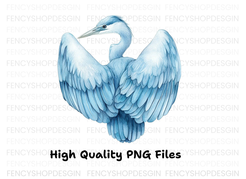 Graceful Blue Heron Clipart Bundle