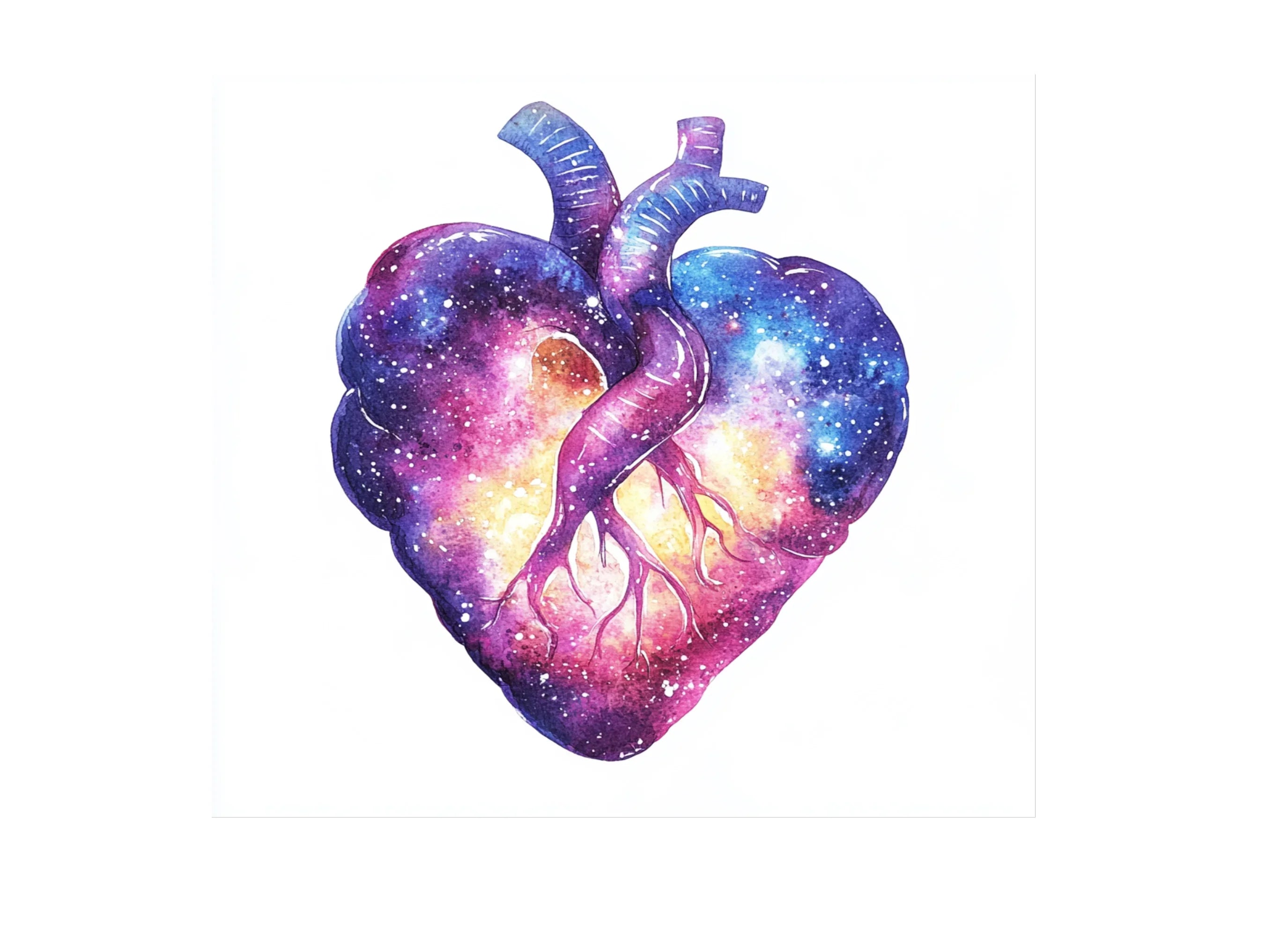 Anatomical Galaxy Heart Clipart Bundle