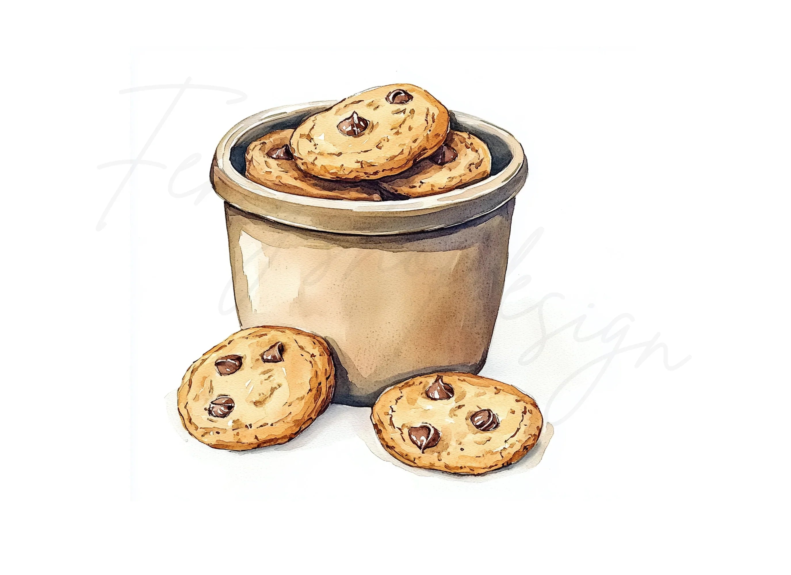 Delicious Chocolate Chip Cookies Clipart Bundle