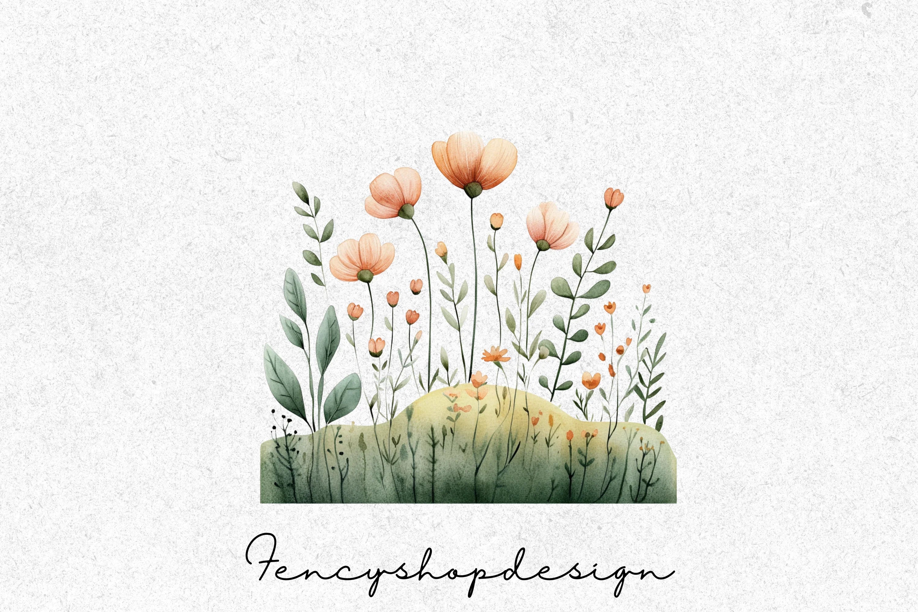 Floral Landscape Clipart Bundle
