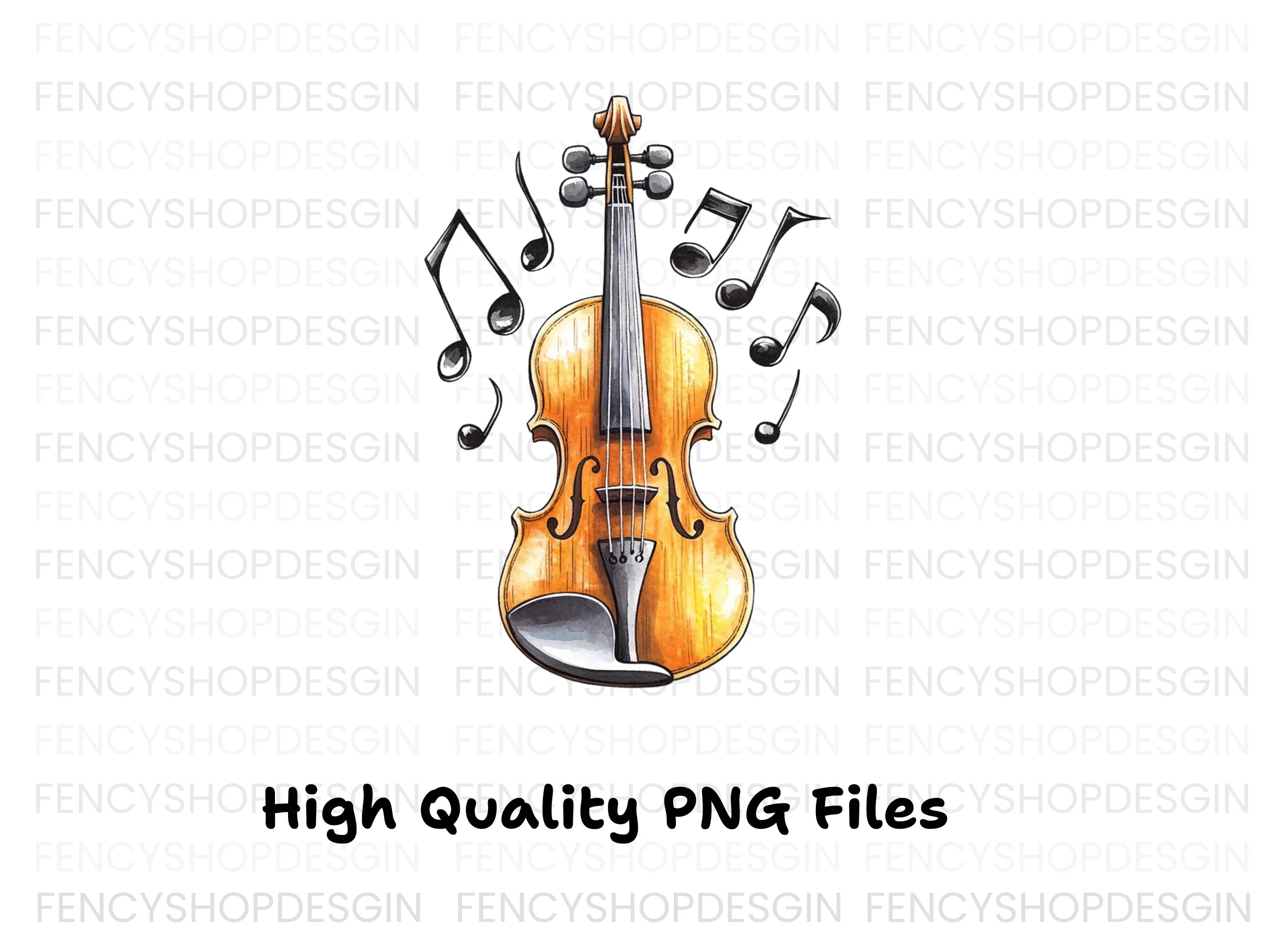 Violin and Music Notes Clipart Bundle
