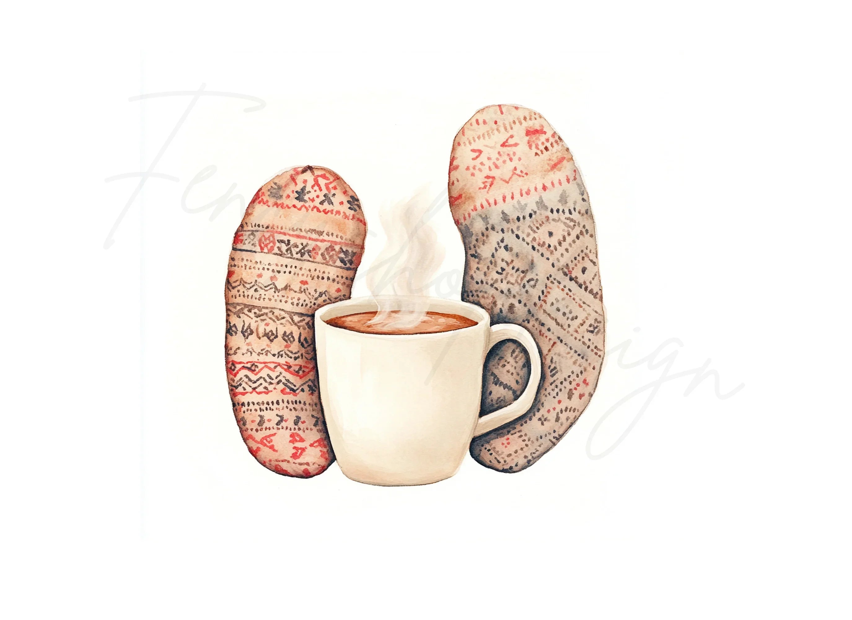 Cozy Winter Mittens and Hot Cocoa Clipart Bundle