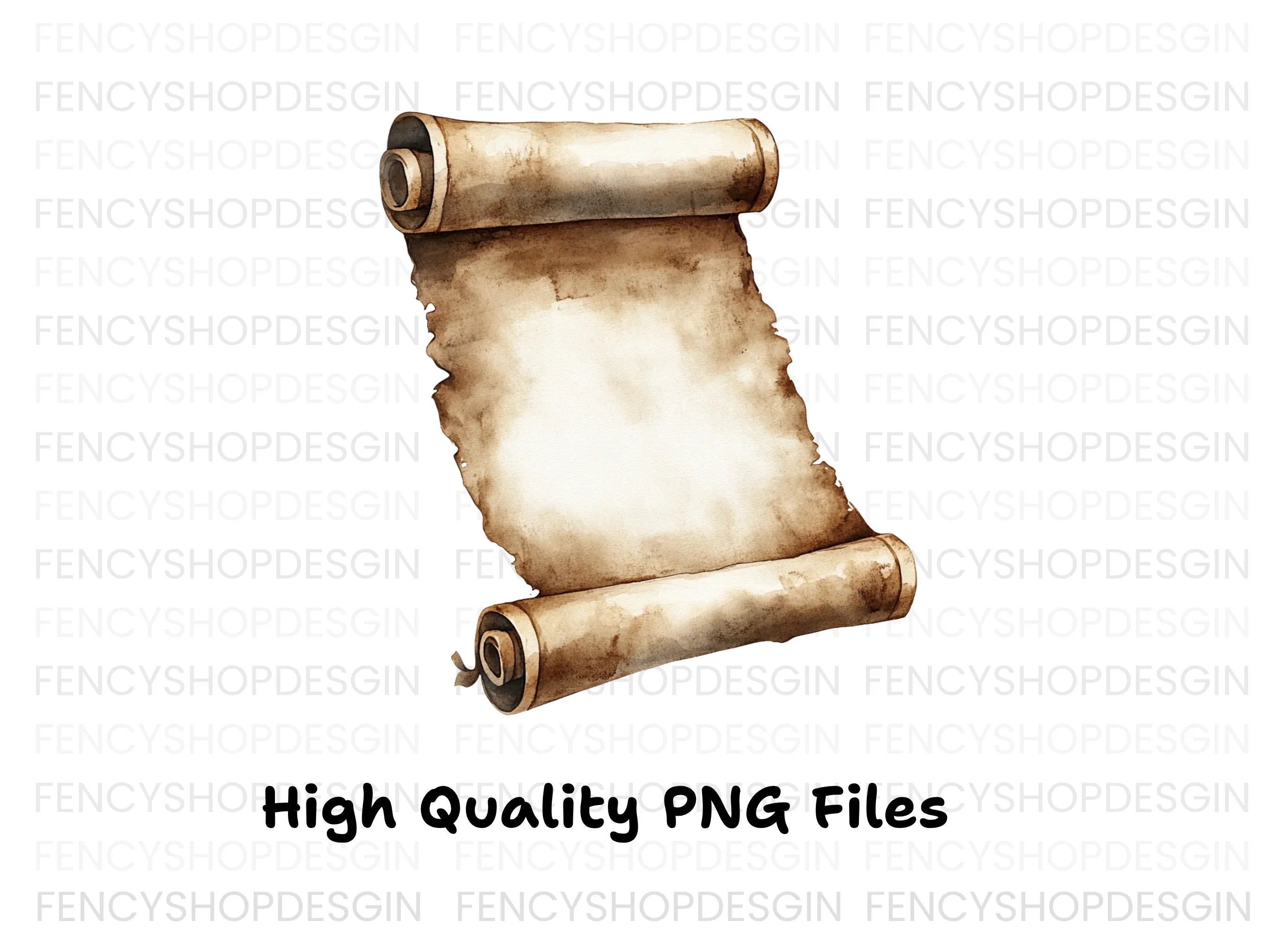 Rustic Parchment Scroll Clipart Bundle