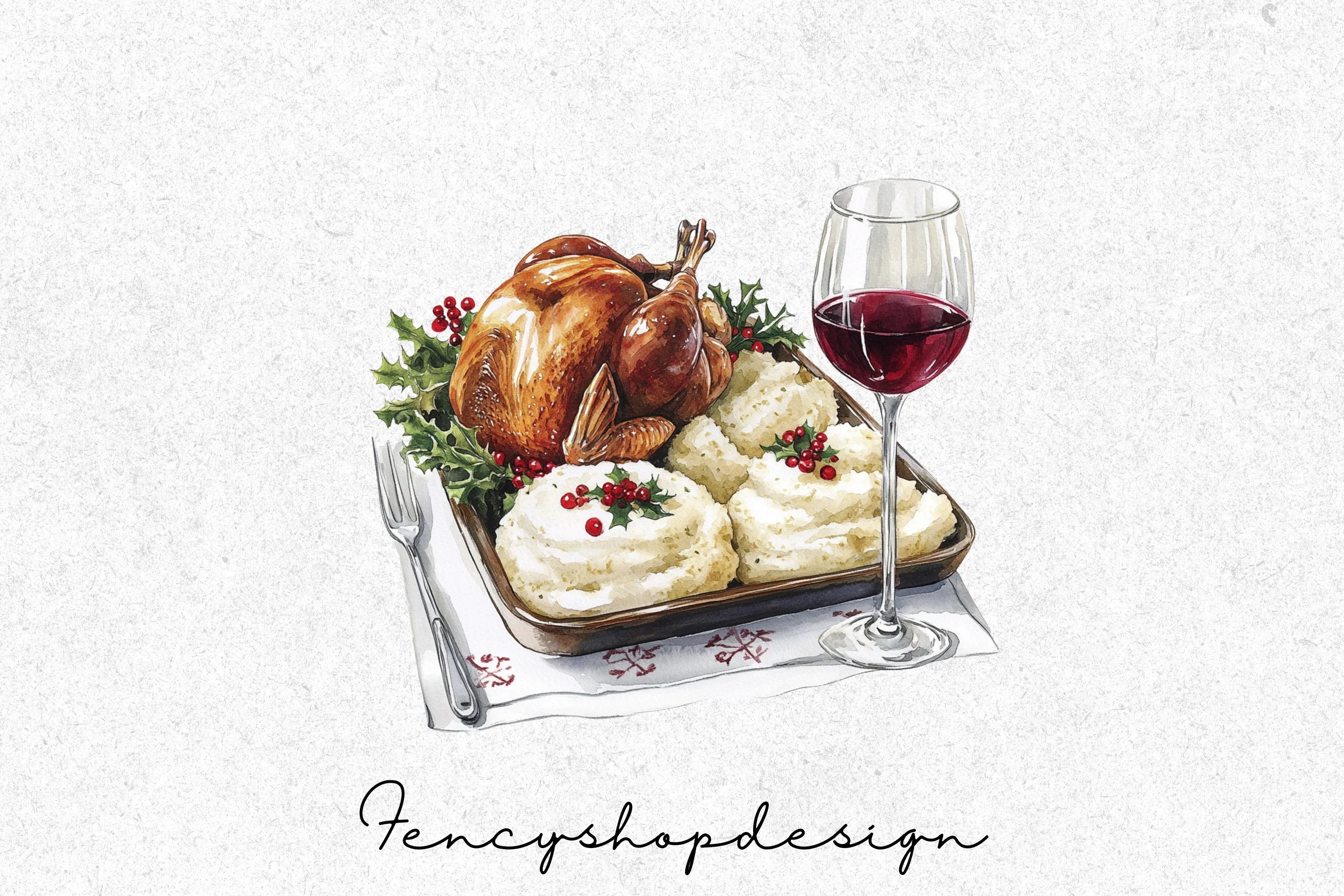 Thanksgiving Turkey Dinner Clipart Bundle